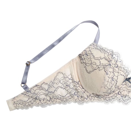 Peach Rose Dusty Blue Underwire Bra