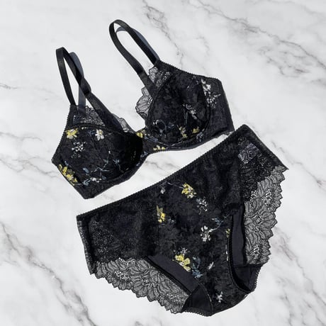 Night Garden Underwire Bra｜Black
