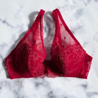 Polka Dot Underwire Bra｜Berry Red