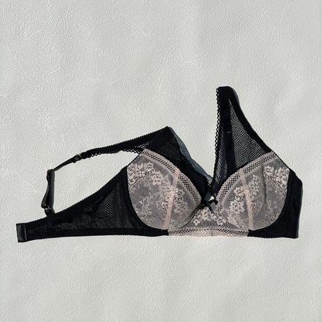 Floral Plunge Underwire Bra｜Black