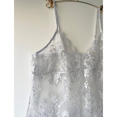 Flower Paisley Short Camisole｜Ice Gray