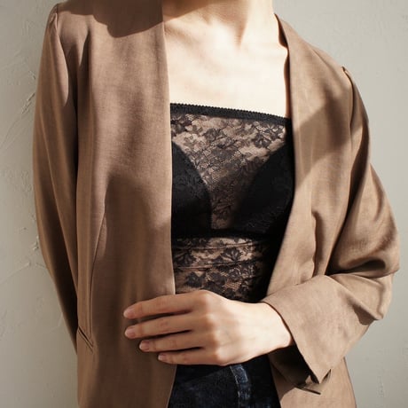 Viola Strapless BraCamisole（パッド込み）｜Black
