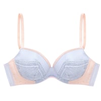 Bicolor Silk Blue Underwire Bra