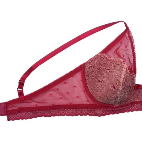 Polka Dot Underwire Bra｜Berry