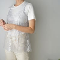 Flower Paisley Short Camisole｜Ice Gray