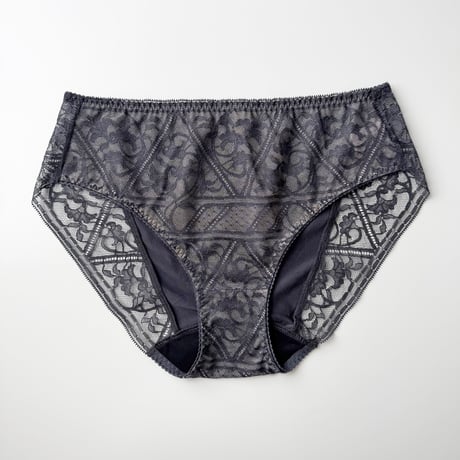 Amary High Waist Bikini｜Charcoal (Pink lining)