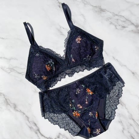 Night Garden Bralette（パッド込み）｜Navy
