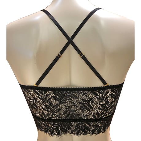 Bandeau Leaf Bra（パッド込み）｜Black