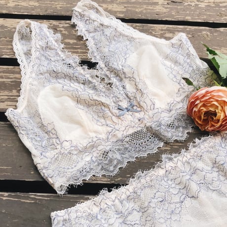 Peach Rose Long Bralette（パッド込み）｜Dusty Blue