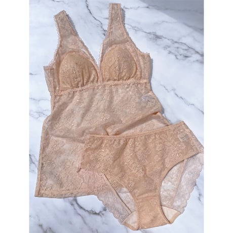 Viola All Lace BraCamisole（パッド込み）｜Nude Pink