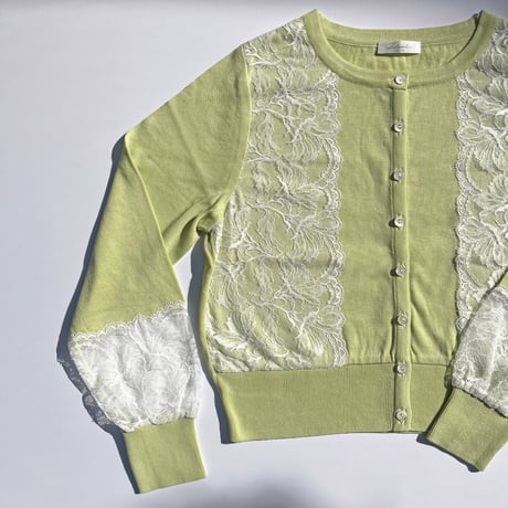Lila Honey Knit Cardigan Lime Green