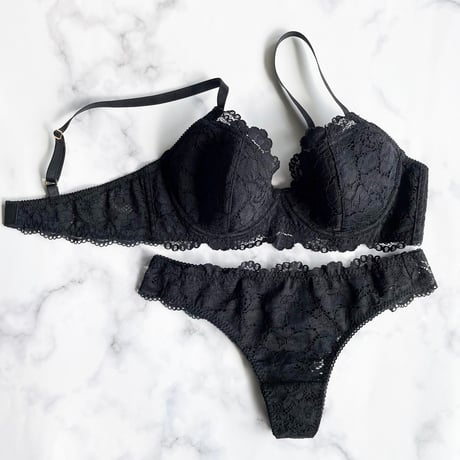 Peony Underwire Bra｜Black