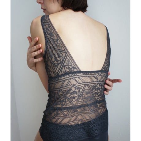 Amary All Lace BraCamisole（パッド込み）｜Charcoal