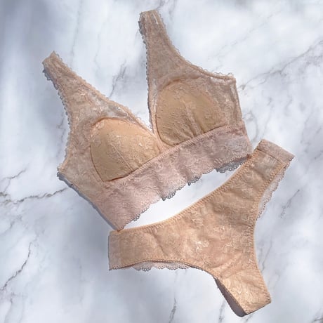 Viola Long Bralette（パッド込み）｜Nude Pink