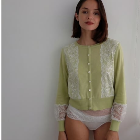 Lila Honey Knit Cardigan｜Lime Green