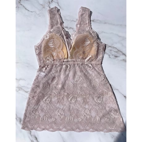 Protea All Lace Bra Camisole（パッド込み）｜Pink