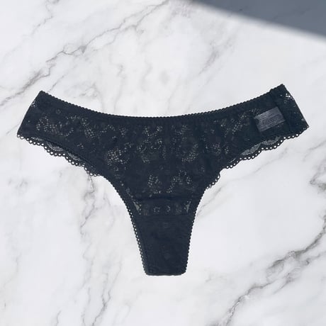 Dot Strapless set Thong｜Black