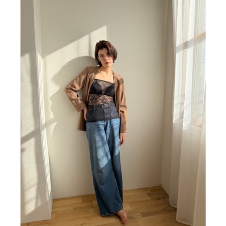Viola Strapless BraCamisole（パッド込み）｜Black