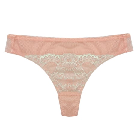 Daisy Peach × Muscat Mesh Thong
