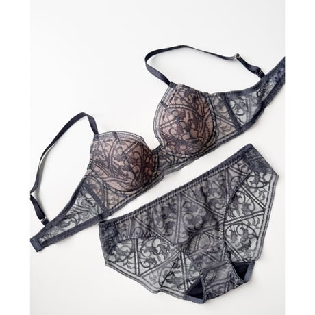 Amary Bikini｜ Charcoal (Pink lining)