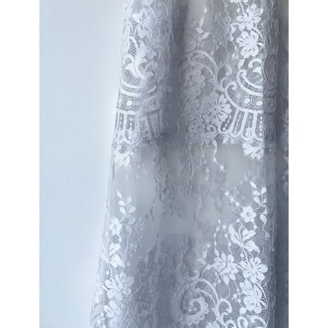 Flower Paisley Long Camisole｜Ice Gray