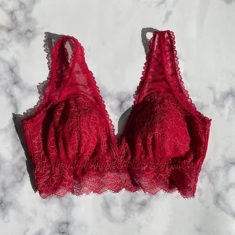 Polka Dot Bralette (パッド込み）｜Berry Red