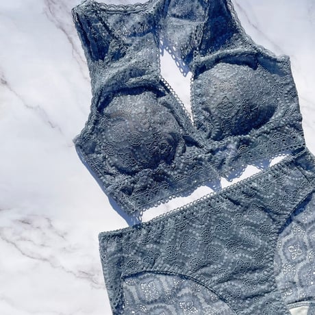 Moroccan Bralette（パッド込み）｜Blue Gray