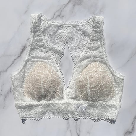 Moroccan Back Style Bralette（パッド込み）｜White