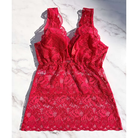 Protea All Lace Bra Camisole（パッド込み）｜Berry