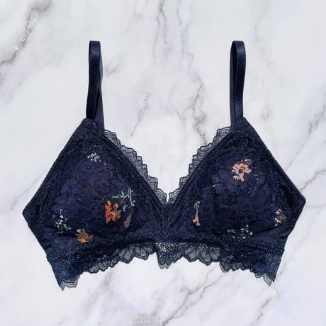 Night Garden Bralette（パッド込み）｜Navy