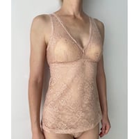 Viola All Lace BraCamisole（パッド込み）｜Nude Pink