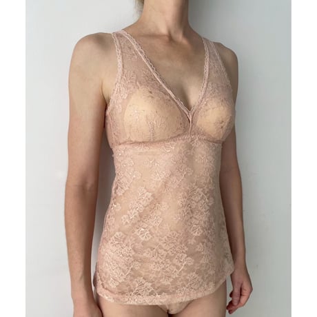Viola All Lace BraCamisole（パッド込み）｜Nude Pink