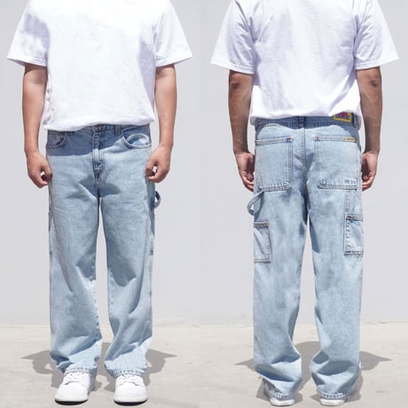 NEO BLUE  Carpenter Baggy Jeans　Pastel Blue ネオブルー　バギー　デニムパンツ　パステルブルー