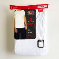 Fruit of the Loom 　3 CREWS TEE  White　フルーツオブザルーム　クルーネック　Tシャツ　3枚パック