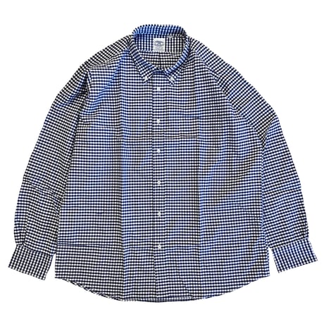 THE BAGGY  GINGHAM 2 OXFORD L/S BD SHIRTS　NAVY　バギー　ギンガムチェック オックスフォード ボタンダウンシャツ