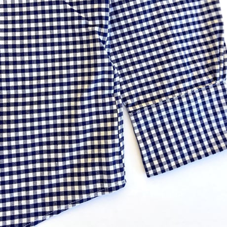 THE BAGGY  GINGHAM 2 OXFORD L/S BD SHIRTS　NAVY　バギー　ギンガムチェック オックスフォード ボタンダウンシャツ