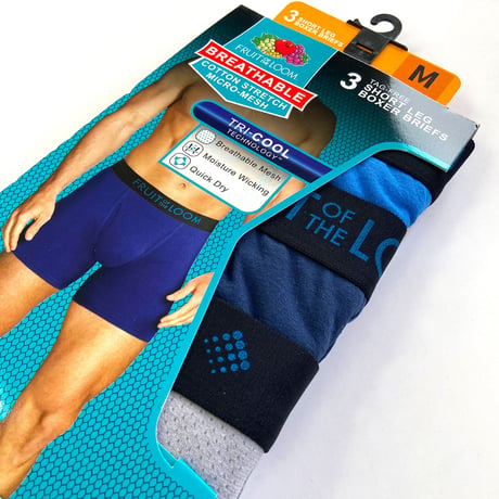 FRUIT OF THE LOOM / 3 BREATHABLEB  SHORT LEG  BOXER BRIEFS フルーツオブザルーム ボクサーブリーフ コットンメッシュ ショート 3枚パック