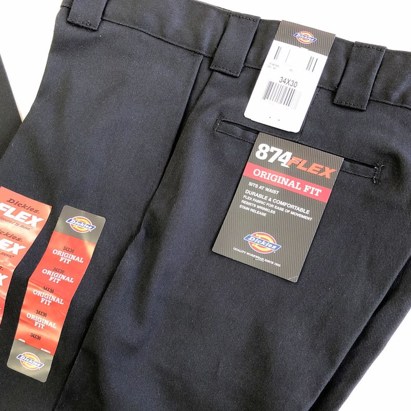 極太W40L32 Dickies874BK FLEXワークパンツ ディッキーズ