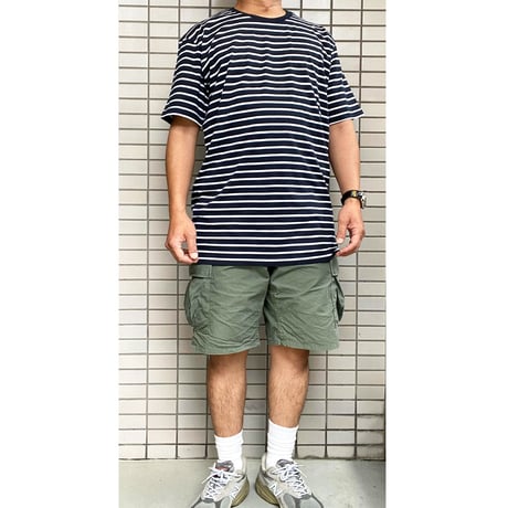 AS COLOUR　STAPLE STRIPE TEE C　ネイビー　アズカラー　エーエスカラー　ボーダーTシャツ　ストライプ