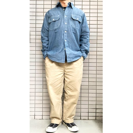 CAMCO（カムコ） CHAMBRAY WORK L/S Shirts BLUE　長袖　シャンブレーシャツ