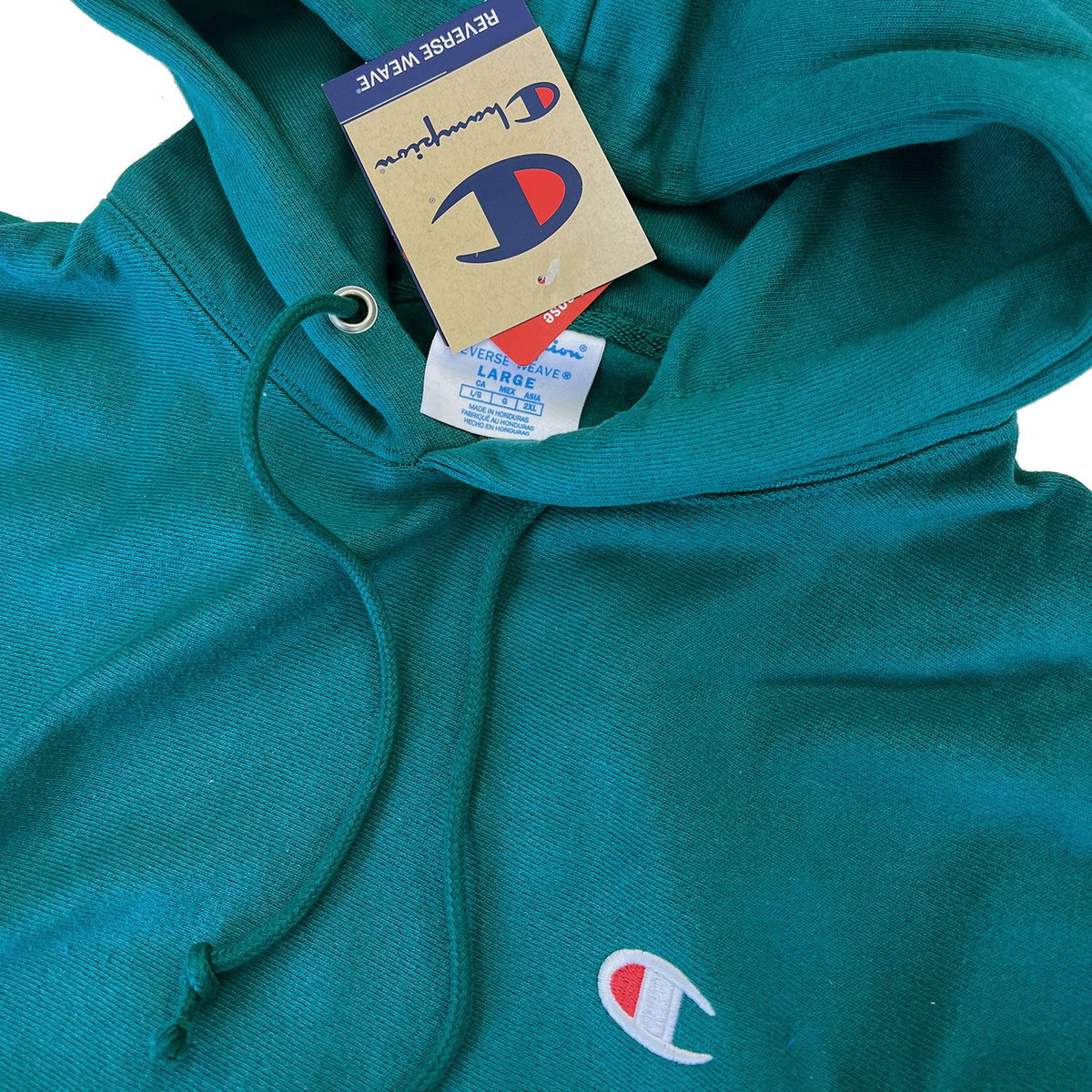 Champion reverse weave clearance waterfall green mens hoodie