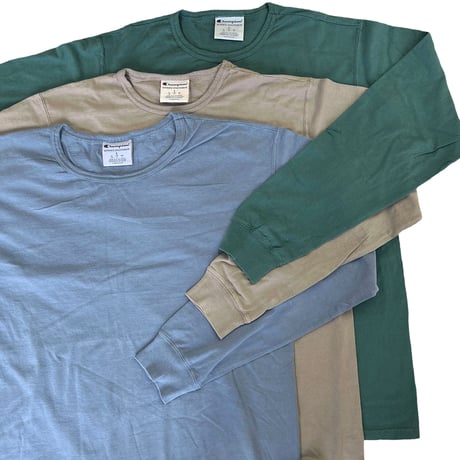 CHAMPION 6oz Garment Dyed L/S TEE　チャンピオン　ガーメントダイ 後染め 長袖 Tシャツ　ロンT