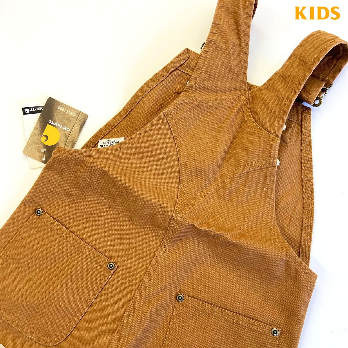 新品！！　carhartt キッズオーバーオール　ブラウン Carhartt CARHARTT KIDS カーハートキッズ ブラウンダック