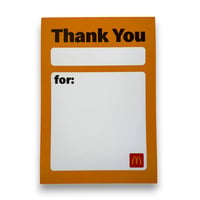 McDonald's　ThankYou Post-it　マクドナルド　メモ帳　ポストイット