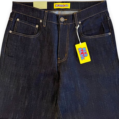 NEO BLUE Baggy Jeans  Indigo Black Gold Stitch ネオブルー　デニムパンツ  MADE IN USA