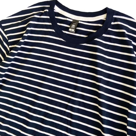 AS COLOUR　STAPLE STRIPE TEE C　ネイビー　アズカラー　エーエスカラー　ボーダーTシャツ　ストライプ