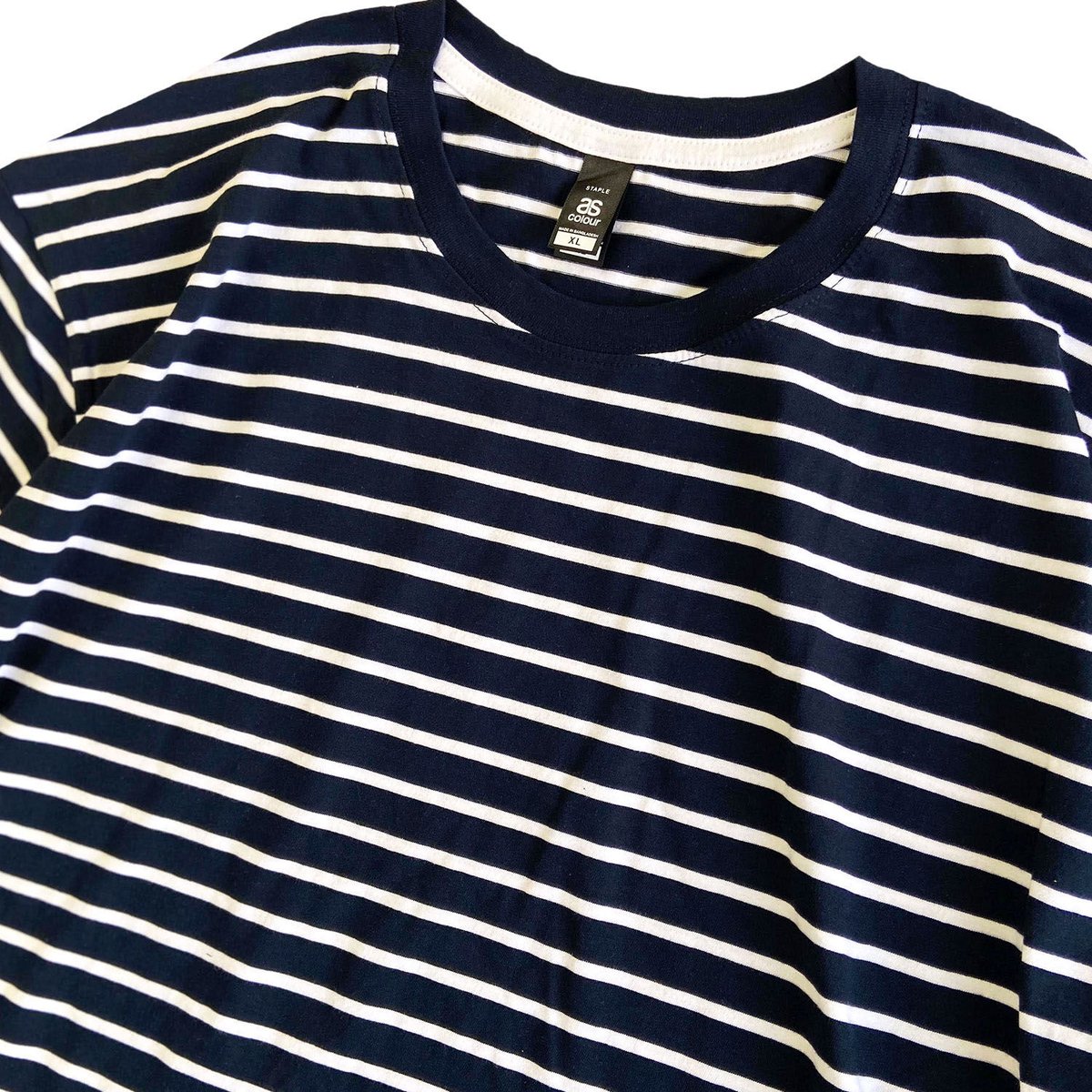 AS COLOUR STAPLE STRIPE TEE C ネイビー アズカラー エーエスカラ