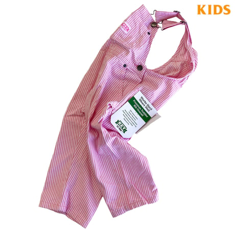 KEY　KIDS&TODDLER　 BIB OVERALL　PinkWhiteStripe　SIZE 2T～7　キー　オーバーオール　ビブ　ピンクストライプ