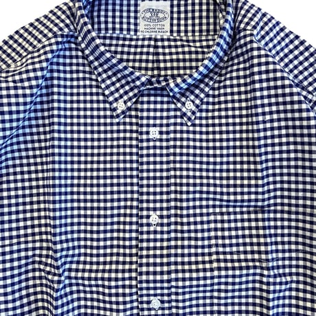THE BAGGY  GINGHAM 2 OXFORD L/S BD SHIRTS　NAVY　バギー　ギンガムチェック オックスフォード ボタンダウンシャツ