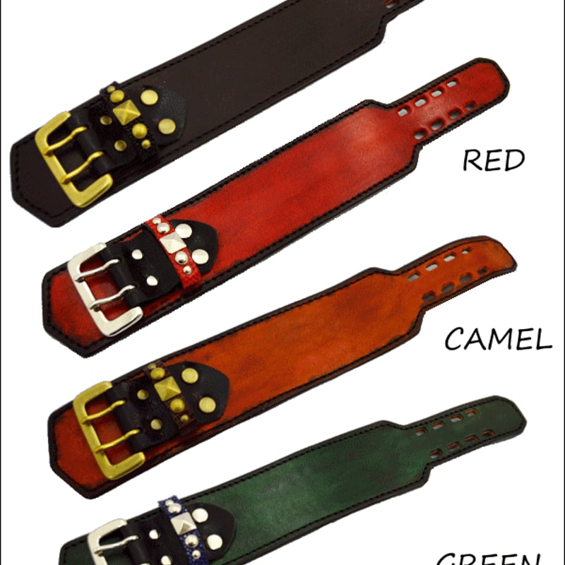 レザースタッズリストバンド（ブレス）トカゲ革 エイ革 10008048